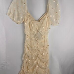 Le Lis Cream Floral Long Sleeve Dress